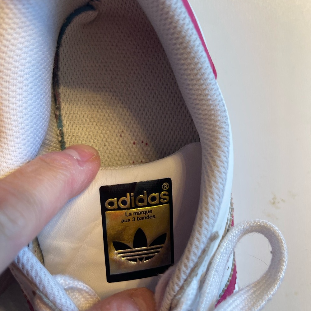 Adidas | Bright Pink and White Classic Leather Superstar - Picture 7 of 12
